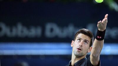 Novak Djokovic lost to Roger Federer in the semi-finals at the Dubai Duty Free Tennis Championships on Friday February 28, 2014. Ali Haider / EPA