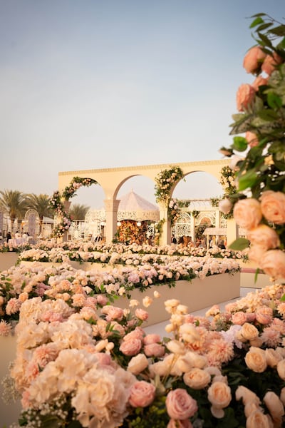 Bride Shalina Jhalani wanted her Abu Dhabi wedding to Dhruv Khatoria to evoke the softness of her Lake Como proposal. Photo: Envelop