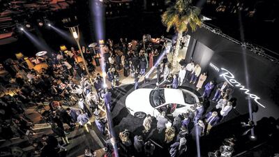 The crowd piles in for a closer look at the new Ferrari Roma. All photos Jarryd Smith