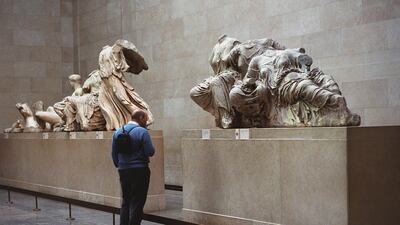 These sculptures form part of the Elgin Marbles, which were taken from the Parthenon in Athens, Greece, more than 200 years ago. Reuters