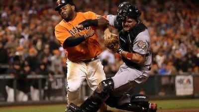 Paolo Sandoval, left, did the San Francisco Giants proud in the MLB All-Star game.