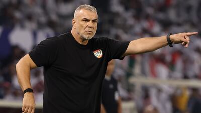 UAE manager Cosmin Olaroiu during the game against Qatar. Chris Whiteoak / The National
