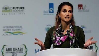 Queen Rania of Jordan says the Arab world is well placed to lead the world in sustainable energy for the benefit of its people. AFP