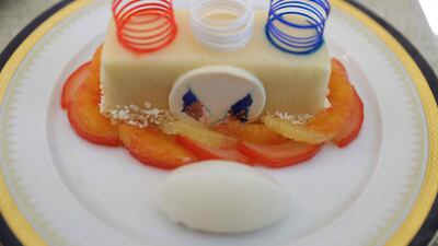 Dessert will be orange chiffon cake, roasted pears and creme fraiche ice cream. AFP
