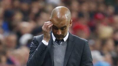 Bayern Munich manager Pep Guardiola shown during his team's Champions League exit on Tuesday night to Atletico Madrid. Kai Pfaffenbach / Reuters / May 3, 2016