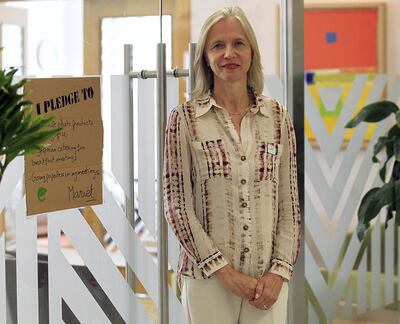 Mariet Westermann has adopted greener office policies at the urging of students. Satish Kumar/ For the National