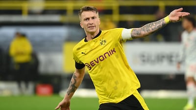 Dortmund's Marco Reus celebrates scoring.