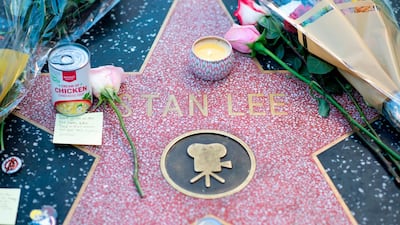 Fans leave tributes on Stan Lee's star on the Hollywood Walk of Fame. AFP