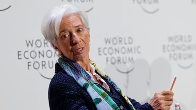 Speaking at Davos on Thursday, European Central Bank president Christine Lagarde highlighted recent more positive economic news for Europe. Bloomberg.