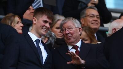 Former Manchester United manager Sir Alex Ferguson in the stands before the match. Reuters