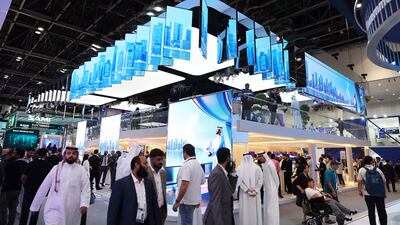 The du stand at Gitex Global in Dubai. The telecoms operator had announced in June last year that it would use Oracle Alloy to offer hyperscale cloud and sovereign AI services. Pawan Singh / The National
