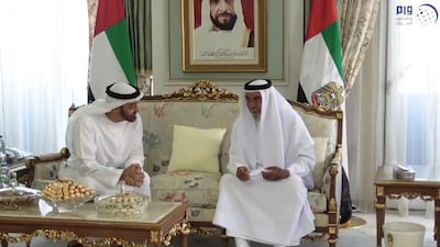 Sheikh Mohammed bin Zayed meets the President, Sheikh Khalifa, at his summer home in the French town of Evian last month. Wam
