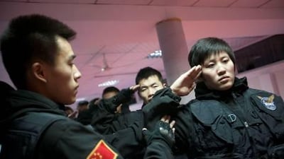 Students participate in bodyguard training at International Security Defense College in Beijing, China. A growing wealthy class has opened the market for more private security guards in China.
