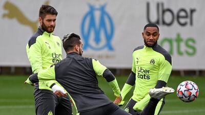 Left to right: Duje Caleta-Car, Dario Benedetto and Jordan Amavi. AFP