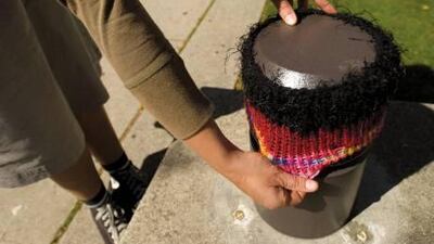 Yarn bombing juxtaposes soft, impermanent, handmade objects with the hard, impersonal urban landscape, says the blogger Mandy Moore. Jeff Christenson