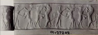 One of the Akkadian seals catalogued by the Dokun Museum in Iraq
