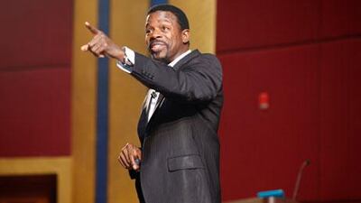 The motivational speaker Joseph McClendon speaks at a seminar in Dubai’s Knowledge Village.