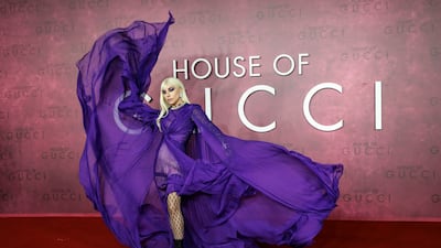 Lady Gaga arrives at the world premiere of the film 'House of Gucci' in London. AP Photo