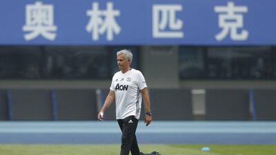 Manager Jose Mourinho of Manchester United in action during the team training session for the 2016 International Champions Cup match between Manchester City and Manchester United at Olympic Sports Center Stadium on July 24, 2016 in Beijing, China. Lintao Zhang / Getty Images