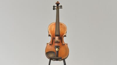 The Kreutzer Stradivarius violin is seen on display in London 9 May, 2014. The violin is estimated to be worth between $7.5 million (27.5 million dirhams) and $10 million (36 million dirhams). The violin, which will be sold in New York on 18 June, is named after the French violinist Rodolphe Kreutzer, and dates back to around 1731. Reuters