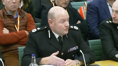 Craig Guildford, Chief Constable of West Midlands Police, gives evidence to MPs. PA
