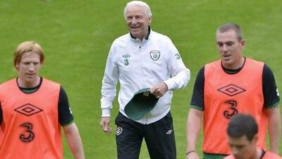 Giovanni Trapattoni, centre, has instilled belief in his team members.