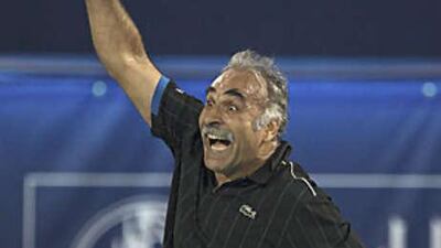 Mansour Bahrami in action during the Legends Rock Dubai event this week. He is noted for his trick shots and entertaining play.