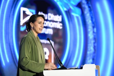Mariam Al Mheiri, Minister of Climate Change and Environment, at Abu Dhabi Finance Week. Khushnum Bhandari / The National