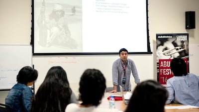 Young Filmmakers' Circle workshop with director Naji bou Nawar Courtesy Abu Dhabi Festival