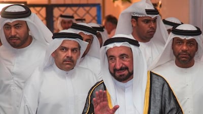 Dr Sheikh Sultan bin Mohammed Al Qasimi, Ruler of Sharjah, at a reception hosted by Sheikh Mohammed bin Saud bin Sultan Al Qasimi, Chairman of Sharjah Finance Department, to celebrate his son’s wedding. Wam