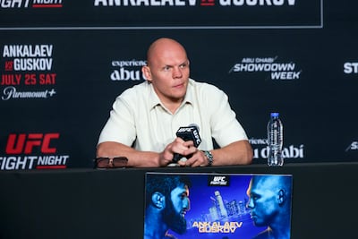 Bogdan Guskov speaks to the media at the Yas Bay Hilton in Abu Dhabi. Victor Besa / The National