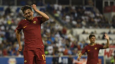 Cengiz Under of Roma celebrates scoring the winning goal. Don Emmert / AFP
