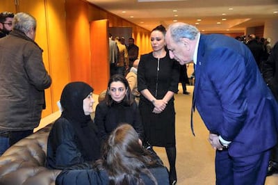 Minister Jamal Jarrah offers his condolences to the family of Najwa Kassem. Courtesy: Dalati & Nohra