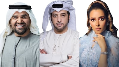 Emirati stars Hussain Al Jassmi, Eida Al Menhali and Balqees Fathi will perform at the opening ceremony of the Asian Cup. Courtesy Asian Cup