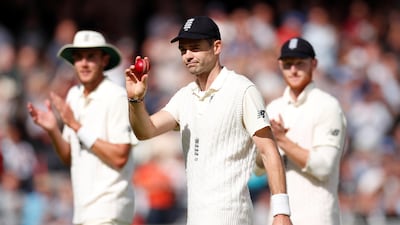James Anderson, centre, picked up his fifth five-wicket haul at Lord's as he helped England beat the West Indies by nine wickets. Andrew Boyers / Reuters