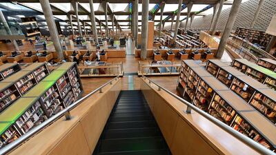 The interior of the Bibliotheca Alexandrina library in Egypt's northern coastal city of Alexandria. AFP