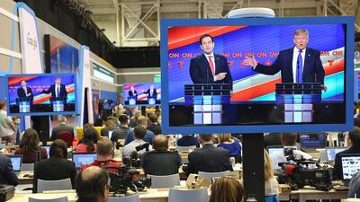 US Republican presidential candidates Marco Rubio and Donald Trump. Thomas B Shea / AFP