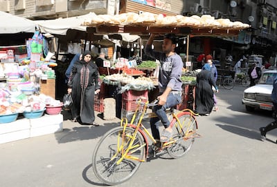 A market in the Abdeen district of Cairo. Egypt's inflation has eased but remains elevated due to higher energy costs. EPA