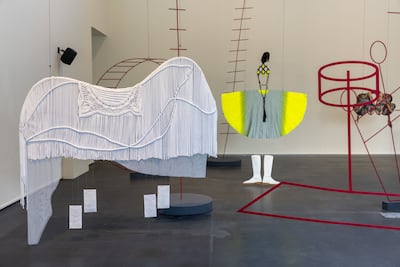 Russian artist Taus Makhacheva has revised her 'Charivari' installation for the retrospective A Space of Celebration. Photo: Daniella Bapista / Jameel Arts Centre