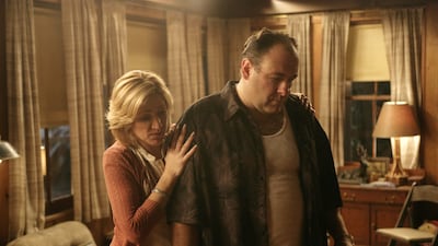 Edie Falco and James Gandolfini in a scene from 'The Sopranos'. Photo: HBO / AP