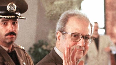 Farouq Al Qaddoumi, pictured in Tehran in 1997, was born into a land-owning family in the now-occupied West Bank. AFP