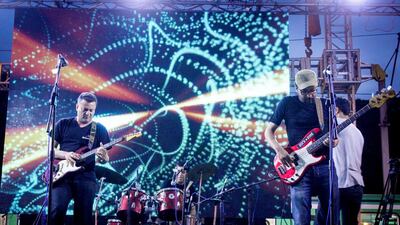 ZanZana, a Tunisian rock band, performs on stage at a cultural demonstration called Tounes Barsha to promote Tunisian tourism. Chedly Ben Ibrahim / Demotix / Corbis