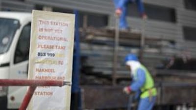 Work in progress at the Ibn Battuta station.