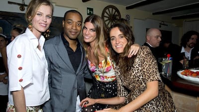 From left: Eva Herzigova, Chiwetel Ejiofor, Bianca and Coco Brandolini. Courtesy Dolce & Gabbana