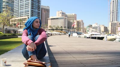 Doaa, in Beirut, before she received clearance to go to Norway. Courtesy The Borrowed Dress