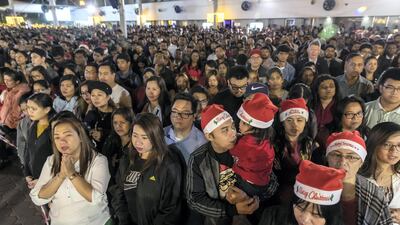 Thousands of Christians attend midnight mass at St Mary’s in Dubai, the largest church in the Gulf
