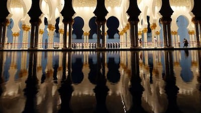 The Sheikh Zayed Grand Mosque in Abu Dhabi has been ranked as one of the top landmarks in the world. AFP / Karim Sahib