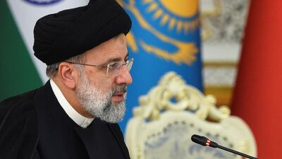 Iranian President Ebrahim Raisi delivers a speech during the Shanghai Co-operation Organisation summit in Dushanbe, Tajikistan. Reuters
