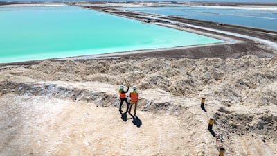 A lithium mine in the Atacama Desert in Chile. The demand for lithium carbonate, a main component in the manufacture of batteries, is expected to soar in the coming years. Getty Images