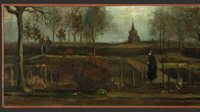 Vincent van Gogh's painting 'The Parsonage Garden at Nuenen in Spring', which was stolen from the Singer Museum in the Netherlands last year. AP